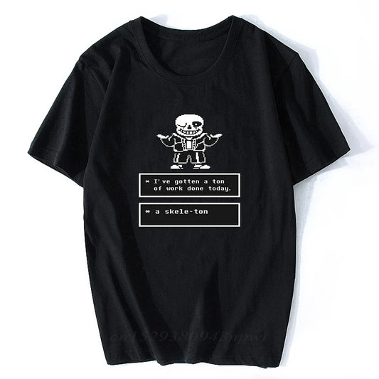 Game Undertale T Shirt Skull Brother Sans Papyrus Cartoon Printed Black T Shirts Short Sleeve Tees O-Neck Mens T-shirts Fashion