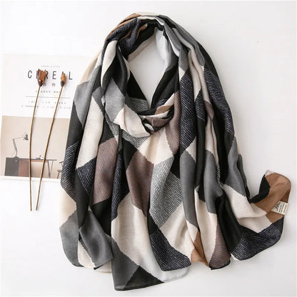 2020 New Fashion Warm Winter Scarf Print Hijab Store Shawls and Wraps Long Sjaal Female Foulard Pashmina Bandana Women