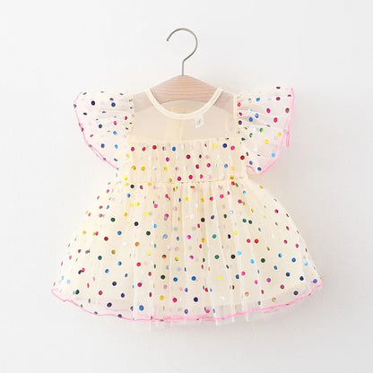 Baby Girls summer clothes outfit color polka dot princess dress for girls baby clothing 1st birthday infant babies dresses dress