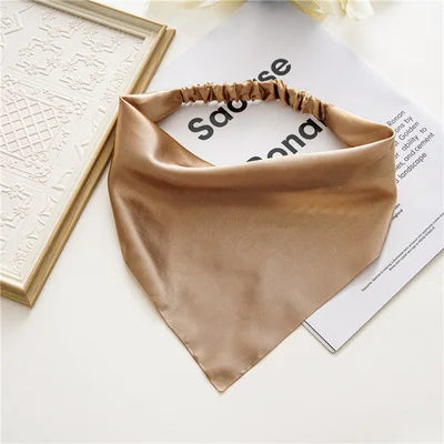 New Fashion Simple Solid Color Cloth Turban Women's Triangle Hair Band Scarf Elastic Headband Hair Accessories Headwear