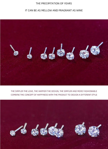 Free shipping 2021 new arrival hot sell super shiny zircon 925 sterling silver ladiesstud earrings jewelry wholesale RJ126