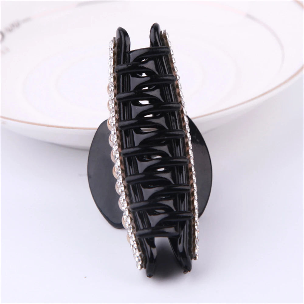 New Glitter Rhinestone Hair Claws for Women Alloy Hairpins Crab Clamp Horsetail Grab Clip Fashion Hair Accessories