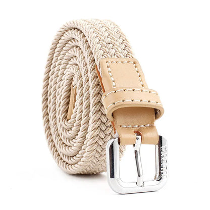 2022 New Casual Kids Belt Woven Stretch Solid Color Men's Fashion Knit Pin Buckle Belt For Boys Girls Designer Belts Wholesale