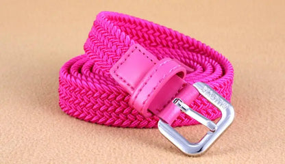 2022 New Casual Kids Belt Woven Stretch Solid Color Men's Fashion Knit Pin Buckle Belt For Boys Girls Designer Belts Wholesale