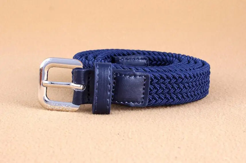 2022 New Casual Kids Belt Woven Stretch Solid Color Men's Fashion Knit Pin Buckle Belt For Boys Girls Designer Belts Wholesale