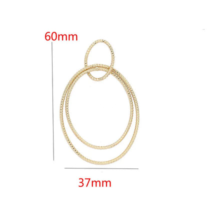 4PCS 14K Gold Color Brass Round Circle Earrings Connector Charms Jewelry Making Supplies Findings Accessories