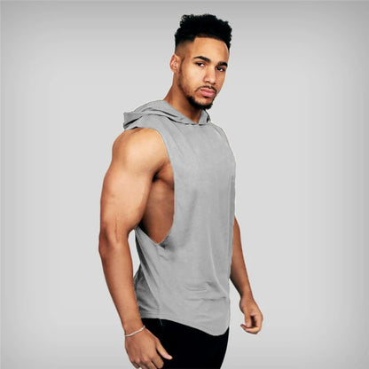 New Fashion Cotton Sleeveless Shirts Gym Hoodies Tank Top Men Fitness Shirt Bodybuilding Singlet Workout Vest Men