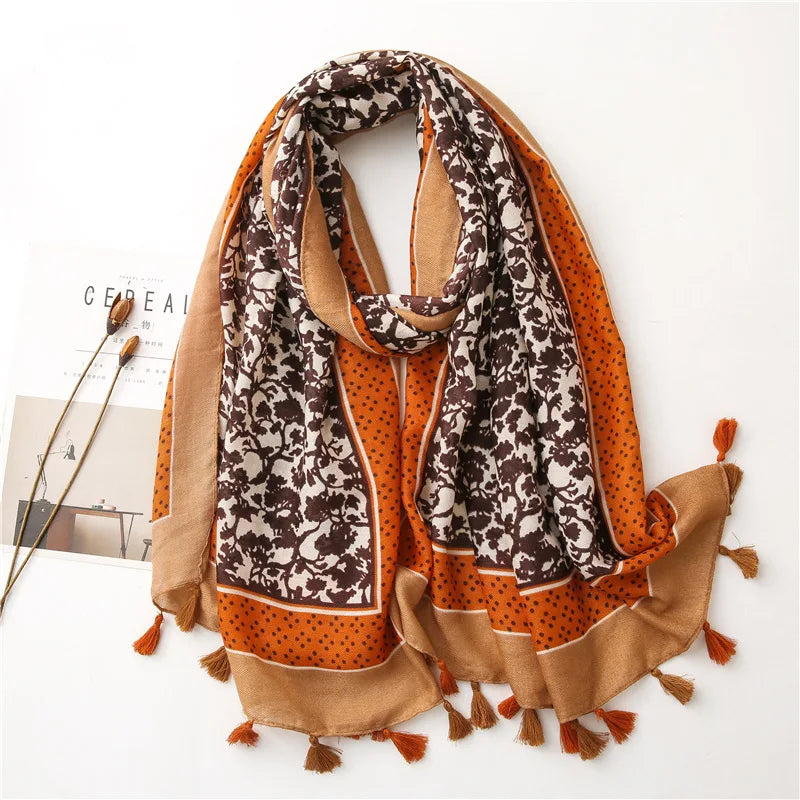 2020 New Fashion Warm Winter Scarf Print Hijab Store Shawls and Wraps Long Sjaal Female Foulard Pashmina Bandana Women