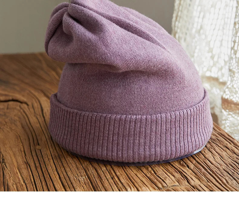 VISROVER 12 Colors Solid Real Cashmere Beanies Winter Hat For Woman Acrylic Hat Woman Autumn Warm Skullies For Man Wholesales