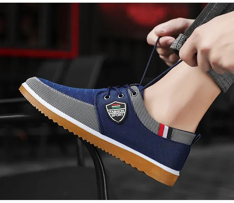 Men's casual shoes Vulcanized Work loafers Mesh Lightweight Man sports shoes Canvas Shoes for Men zapatos para hombres2024