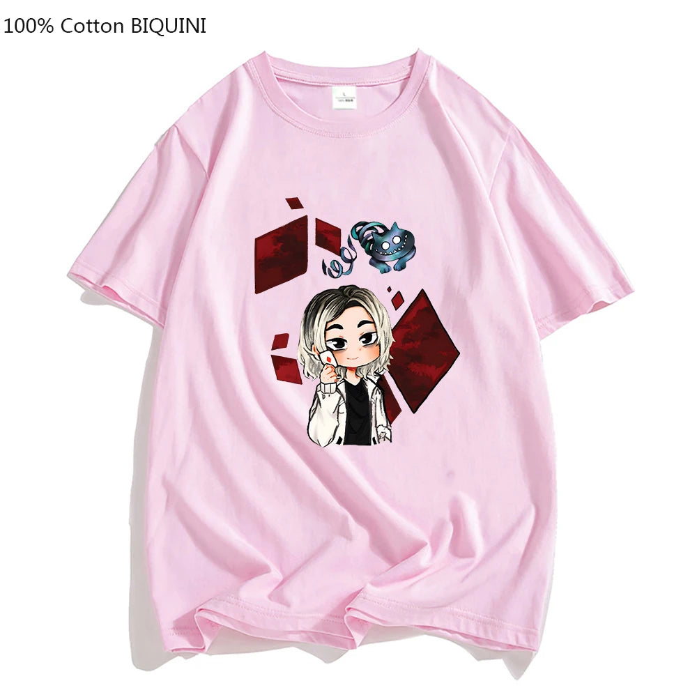 Alice In Borderland  Emblem Oversized Tshirt Men T Shirts Fashion Japanese Anime T-shirt Four Seasons 100% Cotton Short Sleeve