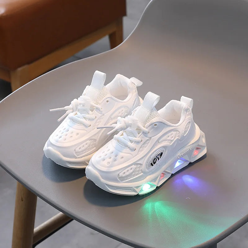 Children Glowing Sneakers Boys Led Lighted Casual Shoes 2023 Spring Autumn Candy Color Breathable Kids Shoes Girls Sports Shoes