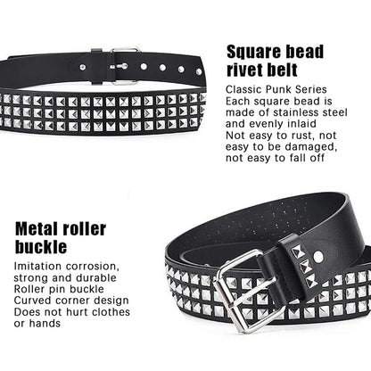 Rivet Hollow Bullet Decoration Belt Fashion Ladies Leather Studded Gift Man's Goth Rock Wild Adjustable Women Punk Black Belt