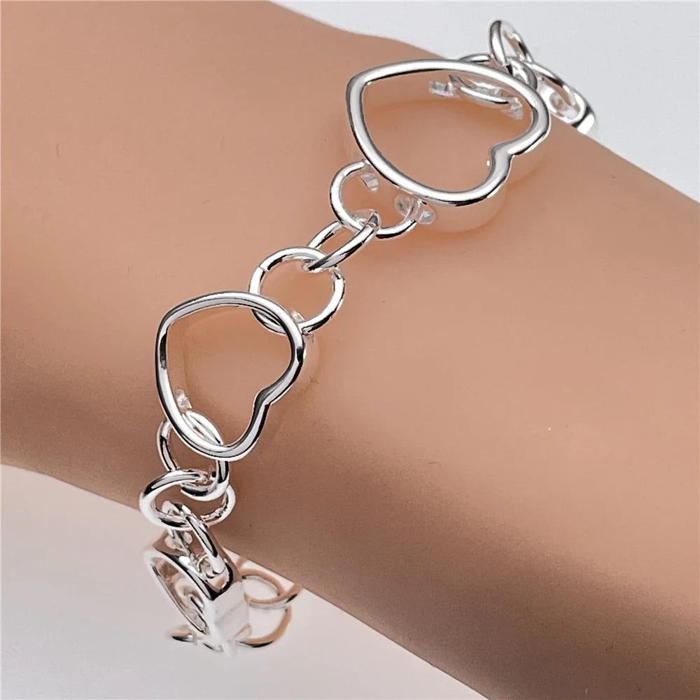 Andara Wholesale 925 Silver Bracelet Elegant Chain High Quality Jewelry For Men&Women Christmas Gifts