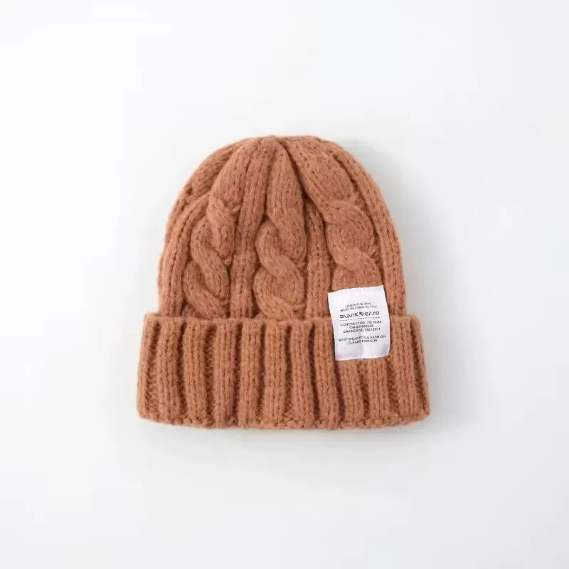 New Women's Winter Hat 2023 Beanie Hats For Woman Knit Cap Fashion Warm Wool Couple Cap Bonnet Female Winter Twist Female Bonnet