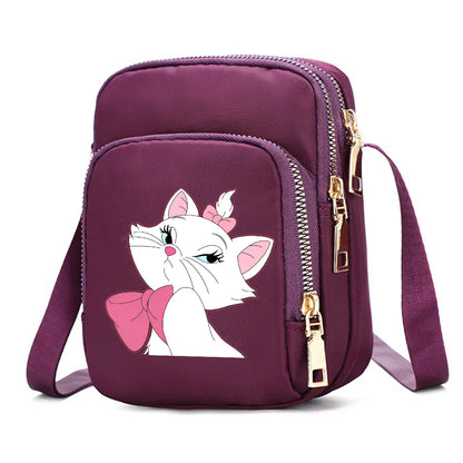 The Aristocats Marie Cat Women Shoulder Bags Cell Phone Purse Crossbody Shoulder Strap Handbag Female Girls Bags Causal Bag Gift