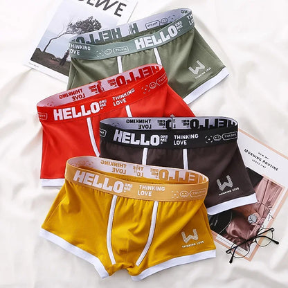 4PCS/LOT Fashion Men's Panties Cotton Boxer Shorts Man Underwear Mens Boxers Sexy U Convex Breathable Male Underpants Plus Size