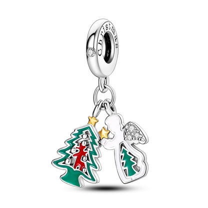 925 Silver Christmas Series Sock Snowman Elk Bell Pendant Fit Original Bracelet Charm Beads Necklace DIY Female Jewelry