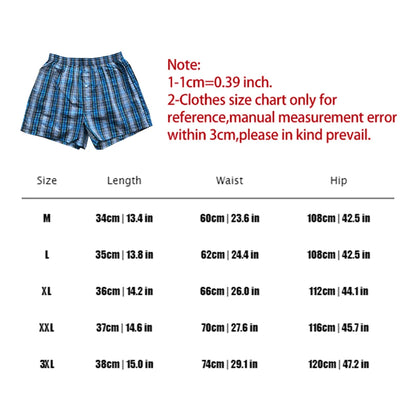 Mens Underwear Boxers Shorts Casual 100 % Cotton Sleep Underpants Plaid Loose Comfortable Homewear Striped Arrow Panties