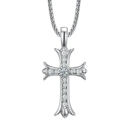 2023 New Stainless Steel Cross Pendant Necklace for Men Boyfriend Charm Link Chain Male Punk Hip-hop Jewelry Dropshipping