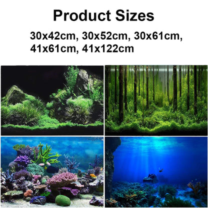 5 Size 3d Aquarium Background Poster PVC Adhesive Sticker Fish Tank Underwater World Paper Landscape Wallpaper Decoration