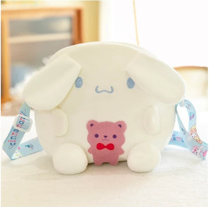 Authorized Polyester Plush Toy Pencil Case - Cute Cartoon Crossbody Shoulder Bag with Hanging Decoration