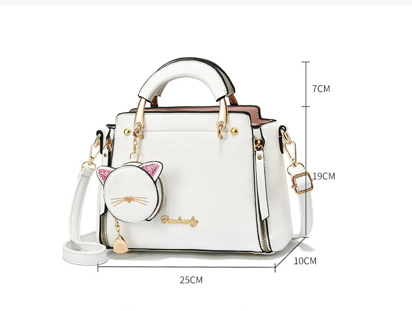 New Trendy Fashion Handbags Atmospheric All-match Ladies Shoulder Bag Messenger Bag Cat Coin Purse Headphone Bag 2023