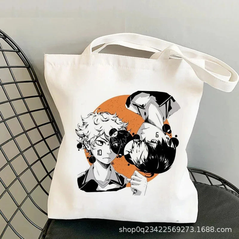 Anime Haikyuu Printed Canvas Bag Original Night One Shoulder Student Fashion Handbag in Stock