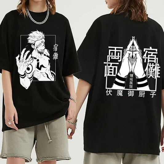 New Anime Ryomen Sukuna Printed T-shirt Unisex Casual Loose Cool T-shirt Women Men Summer Short Sleeve Shirts