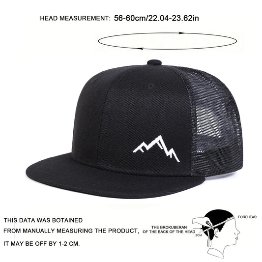 Unisex Mountain Embroidery Hip-hop Net Hats Spring Summer Outdoor Adjustable Casual Baseball Caps Sunscreen Hat