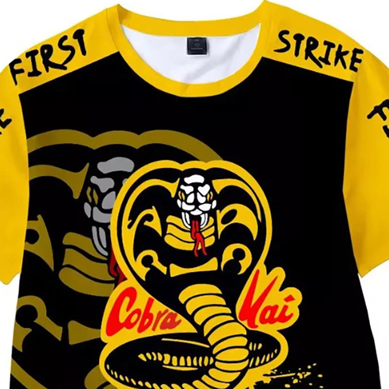 2024 Summer New 3D Digital Printed Adult Cobra Kai Digital Printed T-shirt Casual Short Sleeve T-shirt Summer Top