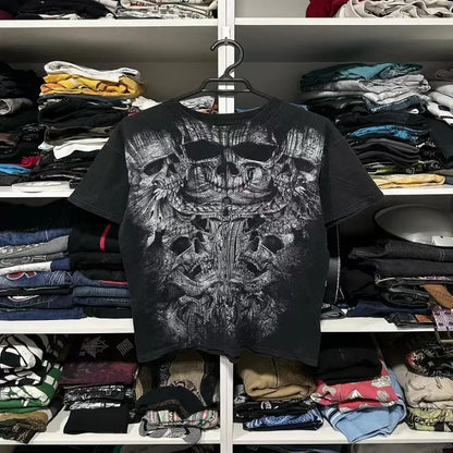 Affliction Long sleeved T shirt Y2K Fashion New Round Neck Oversized T shirt Mens Womens Casual Tops Streetwear Gothic Clothing