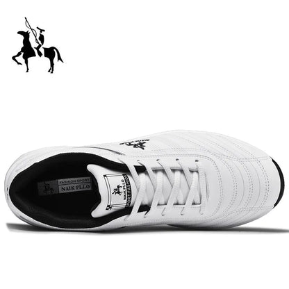 Men Outdoor Leather Shoes Flat Classic Black Sports Shoes Lace up Skateboard Board Shoe Walking White Leisure Running Sneakers