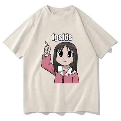 Osaka Autistic Fgsfds T Shirt Men Harajuku Funny Kawaii Ayumu Tshirt Unisex High Quality Anime Azumanga Daioh Cotton Tees Shirts