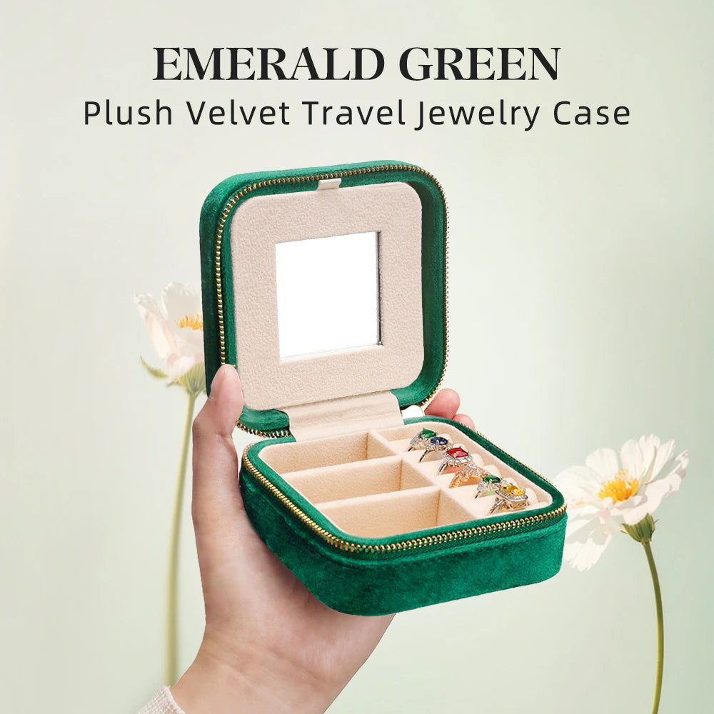 TAIMY High Quality Velvet Mini Travel Portable Girl Kawaii Custom Logo Jewelry Box Suede Jewellery Boxes Organizer