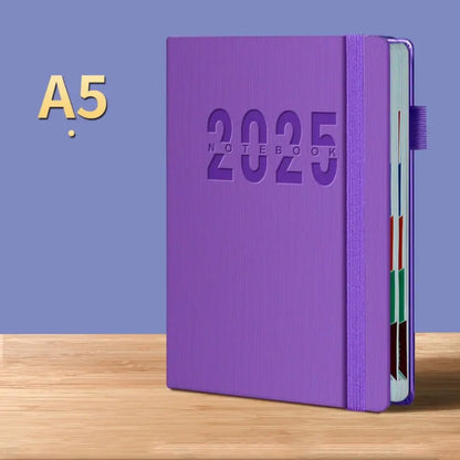 Portable A5 2025 Agenda Book To Do List Planner Reminder Daily Planner PU Office Supplies Planner Notebook Students