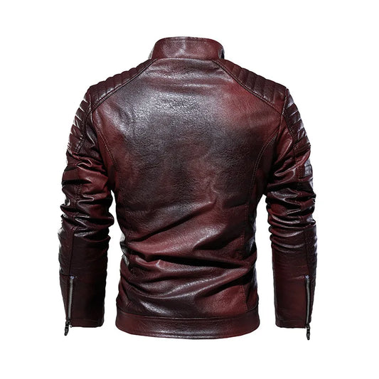 New Men's Autumn And Winter Men High Quality Fashion Coat PU Leather Jacket Motorcycle Style Casual Jackets Black Warm Overcoat