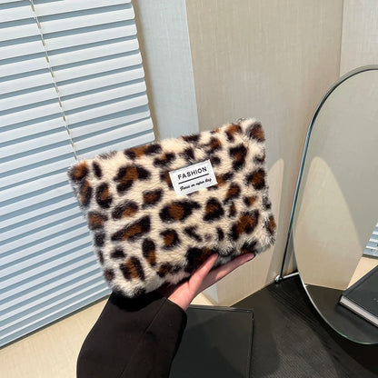 Leopard Print Retro Makeup Bag Large Capacity Cosmetic Bag Fashion Portable Storage Ba Travel Toiletry Bag