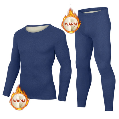 Man Winter Thermal Underwear Set Face Sanding Double Warmth Slim Body and High Elasticity Comfortable and Breathable