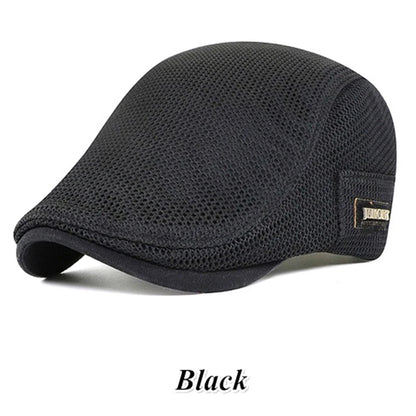 Mesh Breathable Beret Thin Section Sunscreen Sun Hat Cabbie Flat Cap Breathable Mesh Newsboy Beret Ivy Cap