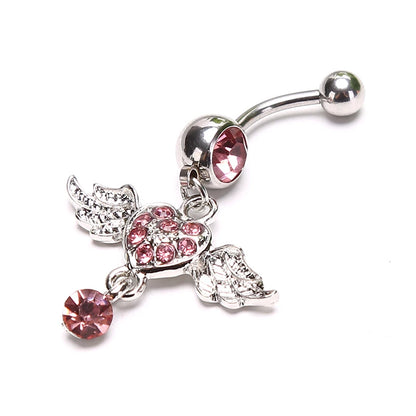 Clip On Belly Button Ring Butterfly Shape Fake Belly Piercing Clip On Umbilical Navel Body Jewelry Trendy Fashion Style