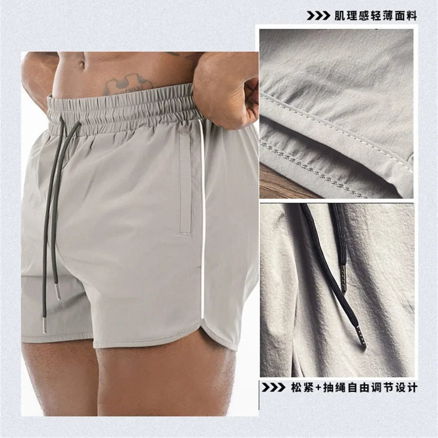 Men's Shorts 2024 Summer New Gym Jogging Exercise Shorts Men Sports Fitness Quick-drying  Beach Multiple Pockets Running Shorts