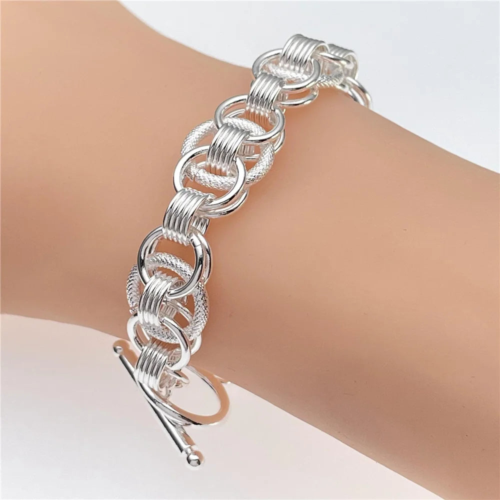 Andara Wholesale 925 Silver Bracelet Elegant Chain High Quality Jewelry For Men&Women Christmas Gifts