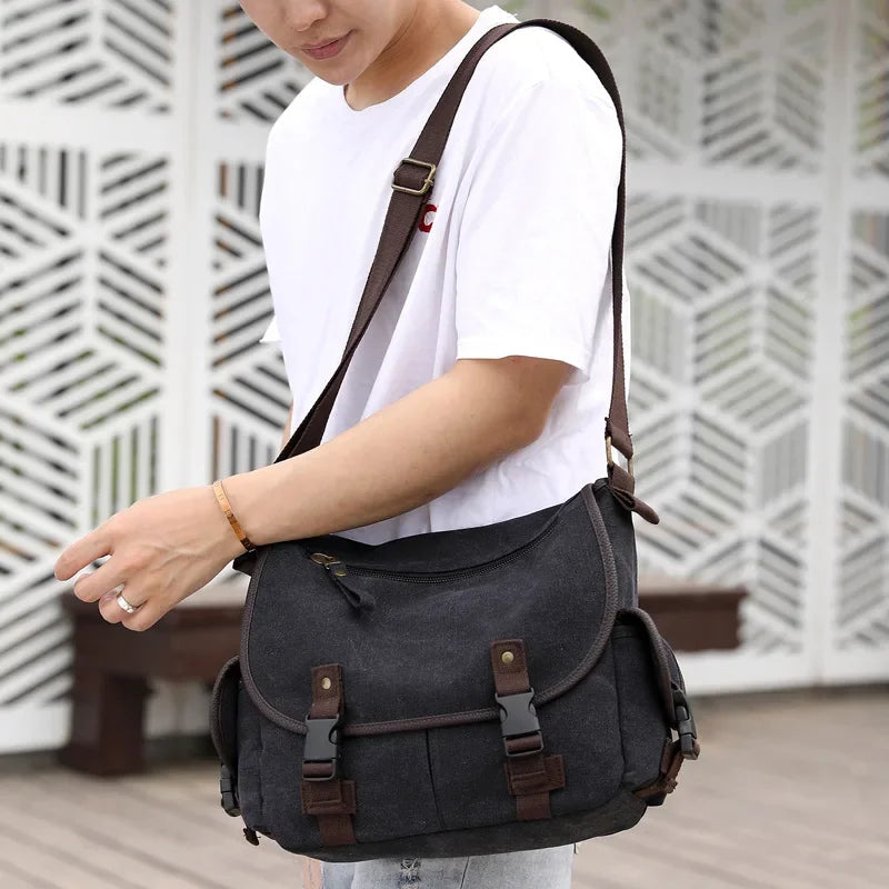 Tilorraine men's handbag canvas shoulder bag Messenger bag men fashion tide bag casual laptop leisure bag crossbody luxury bags