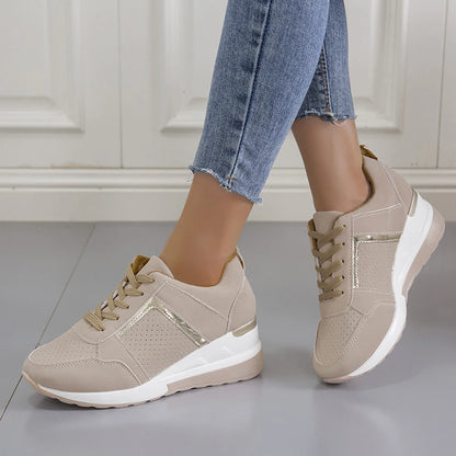 Shoes Woman 2024 Trend Summer Wedge Platform Casual Shoes Women Lace Up Sports Shoes Woman Non Slip Breathable Sneaker