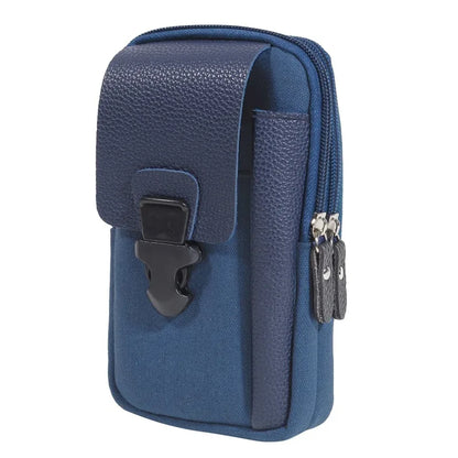 Casual Male Zipper Men Waist Bags Small Solid Color Card Holder 4 Inch Phone Packs Belt Fanny Purse