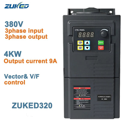 ZUKED VFD 0.75/1.5/2.2KW 3/4KW 5.5KW 7.5kw  1Ph 3Ph 220V 380V Output Frequency Converter Variable Frequency Drive