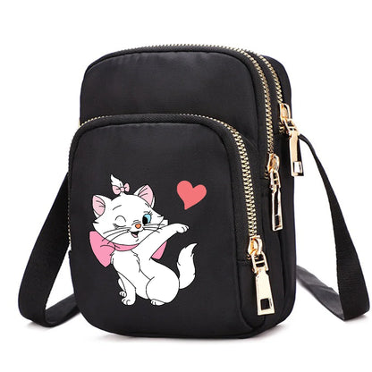 The Aristocats Marie Cat Women Shoulder Bags Cell Phone Purse Crossbody Shoulder Strap Handbag Female Girls Bags Causal Bag Gift