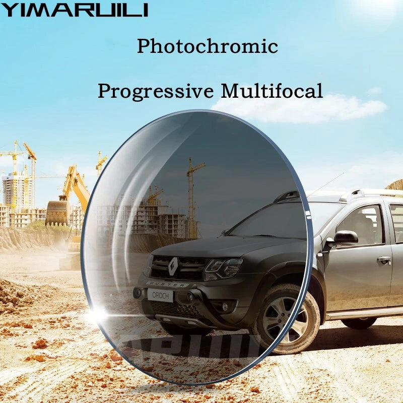 YIMARUILI 1.56/1.61/1.67 Photochromic Progressive Multifocal Lenses HMC Coating Anti-ultraviolet  Anti-scratch Aspheric Lenses