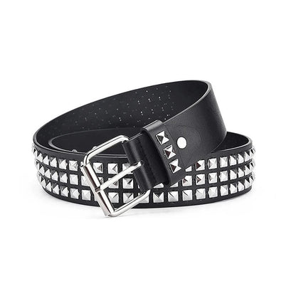 Rivet Hollow Bullet Decoration Belt Fashion Ladies Leather Studded Gift Man's Goth Rock Wild Adjustable Women Punk Black Belt